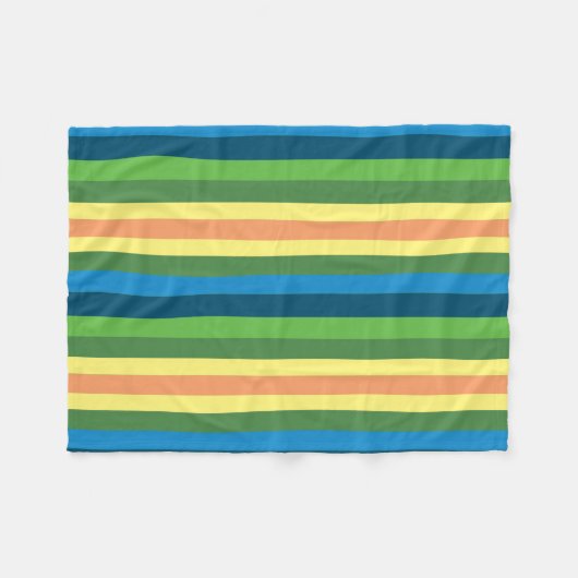 Spring Stripes Kleurrijke Fleece Deken (Voorkant (Horizontaal))