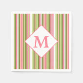 Spring Stripes Monogram Cocktail servet (Voorkant)