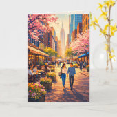 Spring Stroll through the Cherry Blossoms Art Card Kaart (Gele Bloem)
