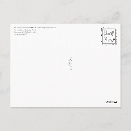 Spring Stubble Boulder Flatirons Briefkaart (Achterkant)