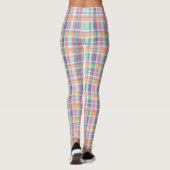 Spring Style Plaid Lavender Teal and Pink Leggings (Achterkant)