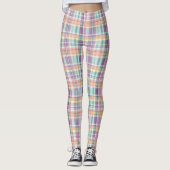 Spring Style Plaid Lavender Teal and Pink Leggings (Voorkant)