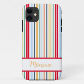 Spring style verticale strepen aangepaste naam Case-Mate iPhone case (Achterkant)