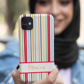 Spring style verticale strepen aangepaste naam Case-Mate iPhone case