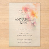 Spring Summer Elegant Waterverf Vrijgezellenfeest Acryl Uitnodigingen (Voorkant)