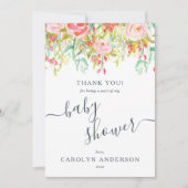 Spring Summer Floral | Baby shower Hartelijk dank Bedankkaart (Voorkant)