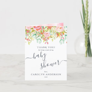 Spring Summer Floral   Baby shower Hartelijk dank Bedankkaart