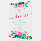 Spring Summer FLORAL Baby shower Welkom Acryl Bord (Hoek)