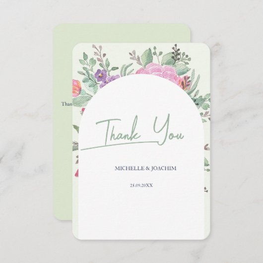 Spring Summer Floral Boho Garden Bedankkaart (Voorkant / Achterkant)