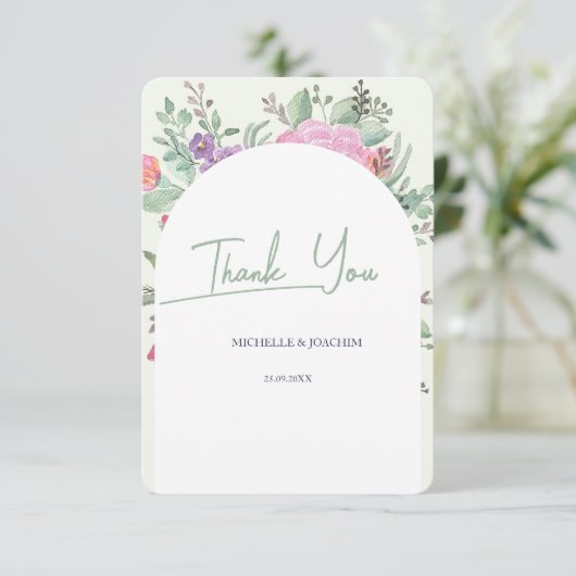 Spring Summer Floral Boho Garden Bedankkaart (Staand voorkant)