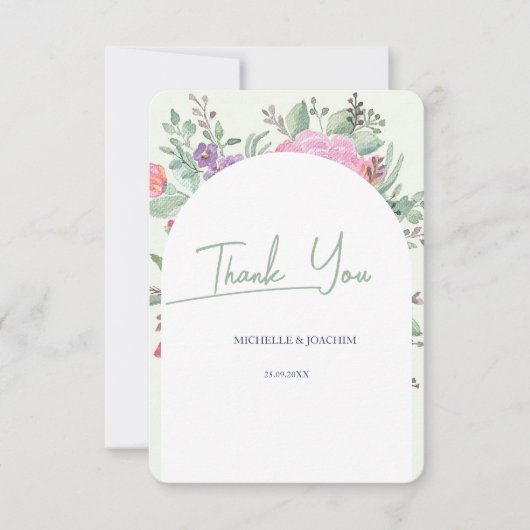 Spring Summer Floral Boho Garden Bedankkaart (Voorkant)
