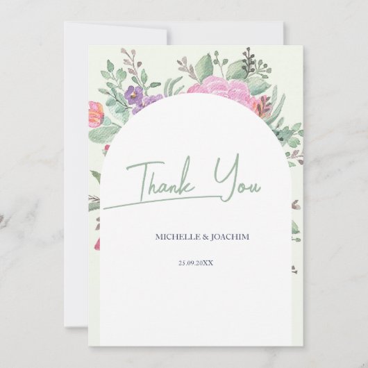 Spring Summer Floral Boho Garden Bedankkaart (Voorkant)