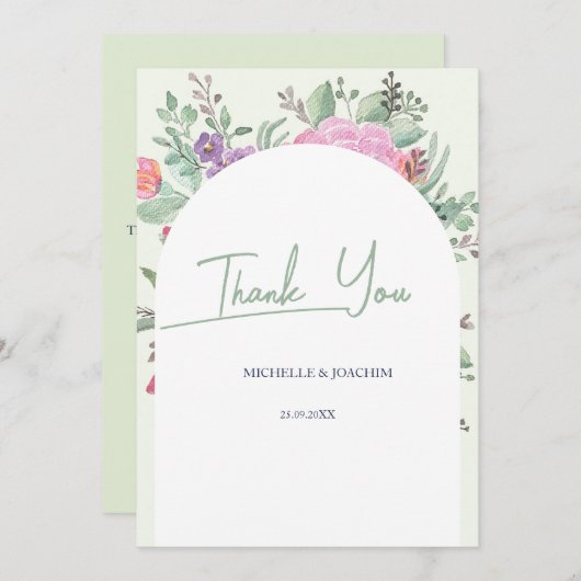 Spring Summer Floral Boho Garden Bedankkaart (Voorkant / Achterkant)