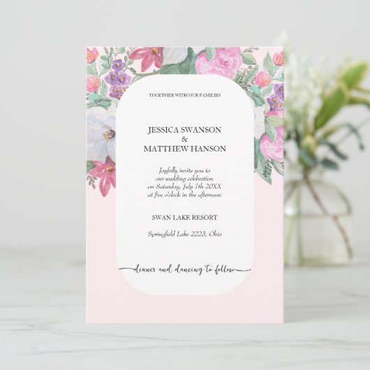 Spring Summer Floral Boho Garden Kaart (Staand voorkant)