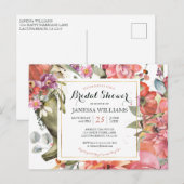 Spring Summer Floral Bridal Shower Briefkaart (Voorkant / Achterkant)
