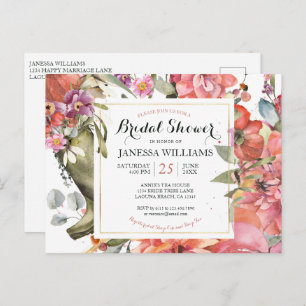 Spring Summer Floral Bridal Shower Briefkaart