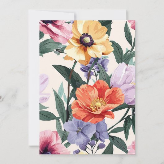 Spring Summer Floral Bridal Shower Kaart (Achterkant)