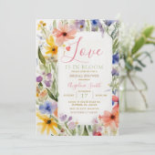 Spring Summer Floral Bridal Shower Kaart (Staand voorkant)