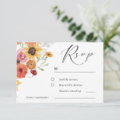 Spring & Summer Floral Modern Wedding RSVP Kaartje (Staand voorkant)