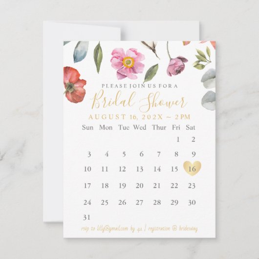 Spring Summer Floral Save the Date Calendar (Voorkant)