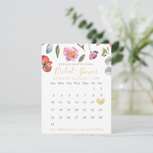 Spring Summer Floral Save the Date Calendar (Staand voorkant)