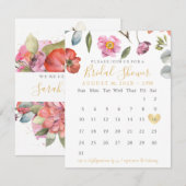 Spring Summer Floral Save the Date Calendar (Voorkant / Achterkant)