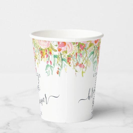 Spring Summer Floral | VRIJGEZELLENFEEST Papieren Bekers (Rechts)