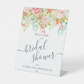 Spring Summer Floral | Welkom Vrijgezellenfeest Reclamebord Met Voetstuk (Voorkant)