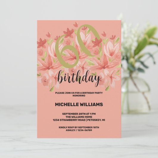 Spring Summer Garden Waterverf Bloemen Kaart (Staand voorkant)