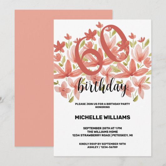 Spring Summer Garden Waterverf Bloemen Kaart (Voorkant / Achterkant)