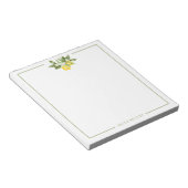Spring Summer Lemon Floral Branch Stationery Notitieblok (Schuin)