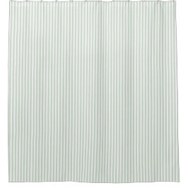 Spring Summer Light Green Stripe Farmhouse Douchegordijn