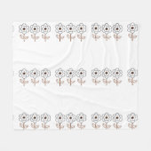Spring Summer Minimalist Flower Fleece Deken (Voorkant (Horizontaal))