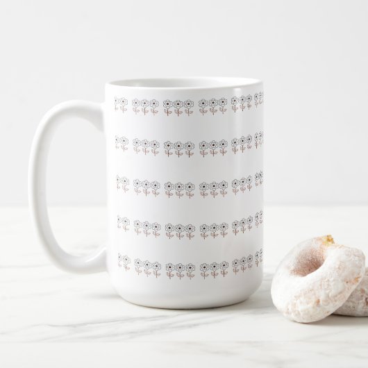 Spring Summer Minimalist Flower Koffiemok (Met donut)