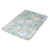 Spring Summer Munt Green Gold Lialc Pink Floral Badmat (Gekanteld)
