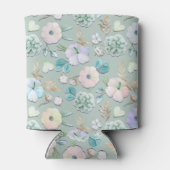 Spring Summer Munt Green Gold Lialc Pink Floral Blikjeskoeler (Achterkant)