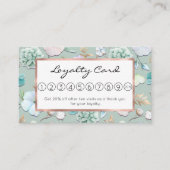 Spring Summer Munt Green Gold Lialc Pink Floral Klantenkaartje (Voorkant)