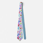 Spring Summer Pastel Floral Artwork Blue Mannen Stropdas (Voorkant)