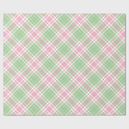 Spring Summer Pink Green Pset Gift Cadeaupapier (Vlak)