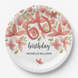 Spring Summer Vibrant Garden Waterverf Bloemen Papieren Bordje