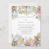 Spring Summer Watercolor Floral Wedding Kaart (Voorkant)