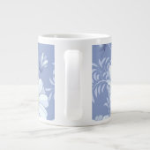 Spring Summer White Flower Blue Pattern Grote Koffiekop (Achterkant)