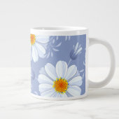 Spring Summer White Flower Blue Pattern Grote Koffiekop (Rechts)