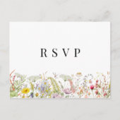 Spring Summer Wildflower Beige Boho RSVP Briefkaart (Voorkant)
