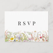 Spring Summer Wildflower Beige Boho RSVP-kaart Informatiekaartje (Voorkant)