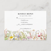 Spring Summer Wildflower Beige Boho RSVP-kaart Informatiekaartje (Achterkant)