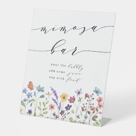 Spring Summer Wildflower Mimosa Bar Vrijgezellenfe Reclamebord Met Voetstuk