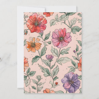 Spring summer wildflowers floral Sweet 16 pink Inv Kaart