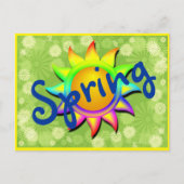 Spring Sun en bloemen Briefkaart (Voorkant)