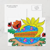 Spring Sun en Pysanka Briefkaart (Voorkant / Achterkant)